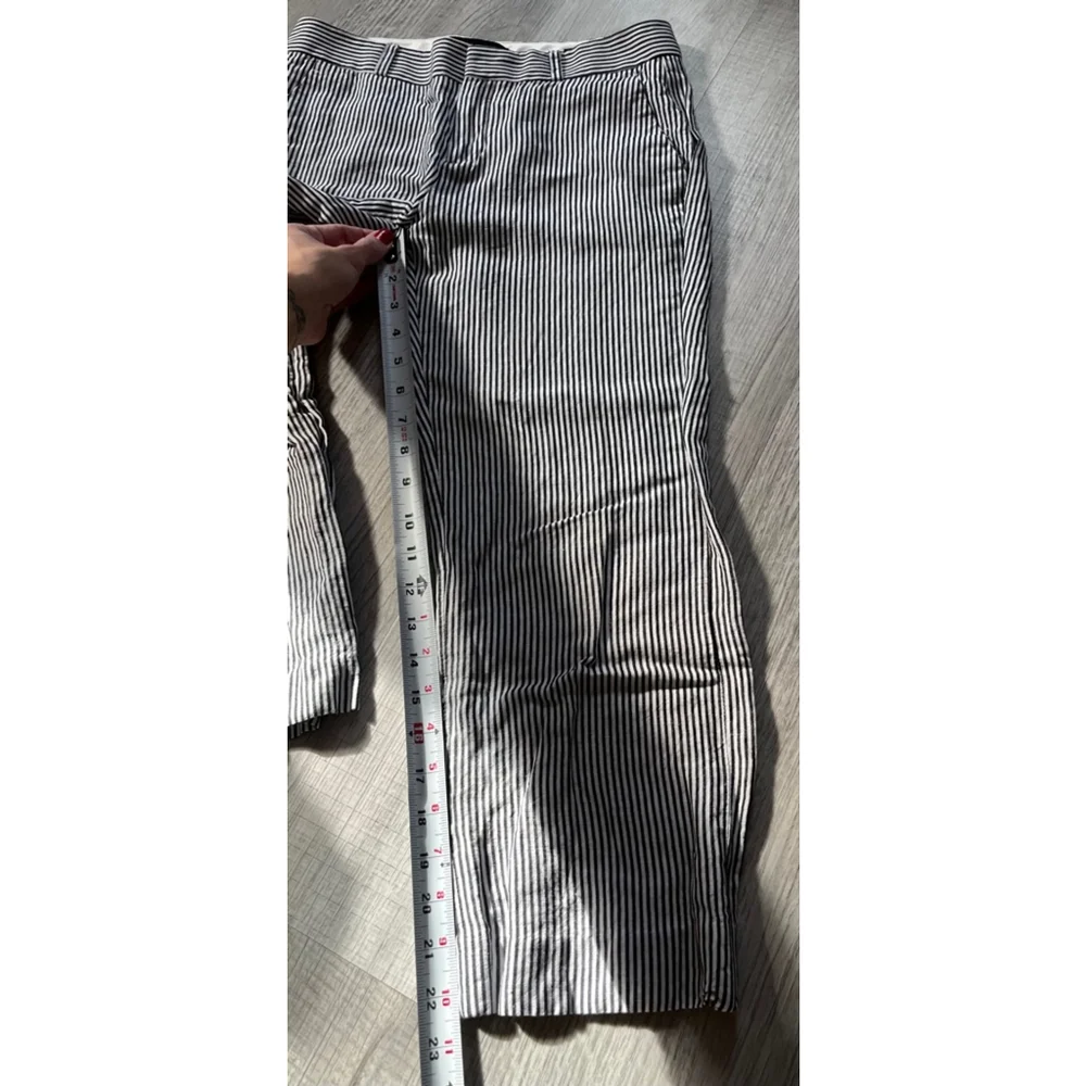 Banana Republic women's Logan fit cropped striped linen blend pants size 0